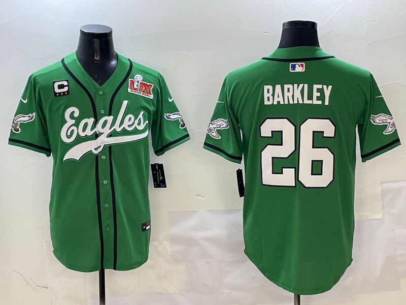 Men Philadelphia Eagles #26 Barkley Green three generations Jointly Name 2025 Nike Limited NFL Jersey style 15->philadelphia eagles->NFL Jersey